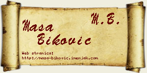 Maša Biković vizit kartica